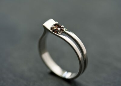 Alliance CURL Or gris diamant cognac