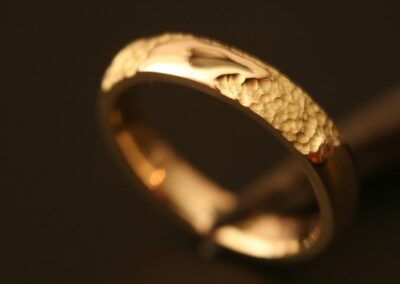 Alliance NAJO Or jaune brut et polis