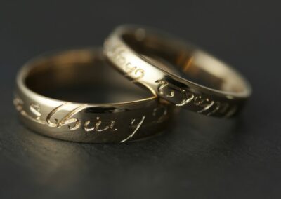 Alliances LORD or jaune gravures main