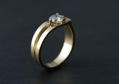 Bague CURL or jaune diamant