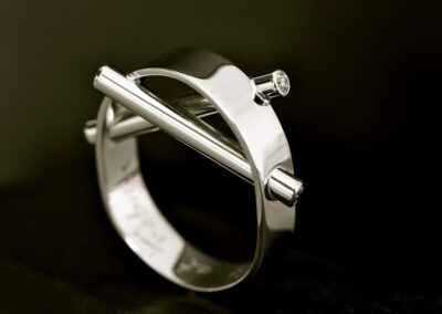 Bague GEISHA Or gris palladié et diamants