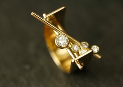 Bague AIGUILLES or jaune diamants