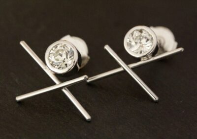 Boucles d'oreilles TITOU or gris diamants