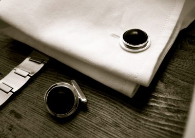 Boutons de manchettes Cuba en argent et ébène pour hommes