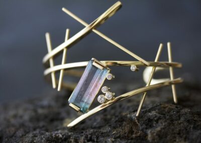 Bracelet MYRCUR Or jaune diamants tourmaline