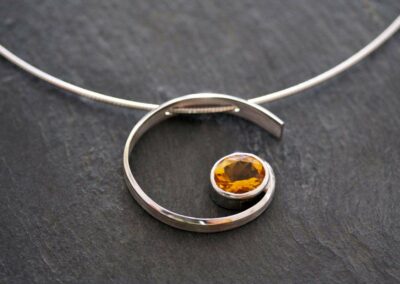 Collier SOUVENIRS Or gris citrine