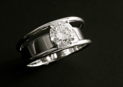 Solitaire ORÉE Or gris diamant