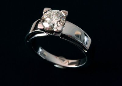 Solitaire WHAOU Or gris diamant