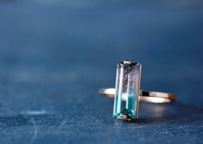 Bague NORTH LAGOON tourmaline bicolore or rose