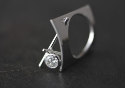 Bague ROXY or gris palladié diamant