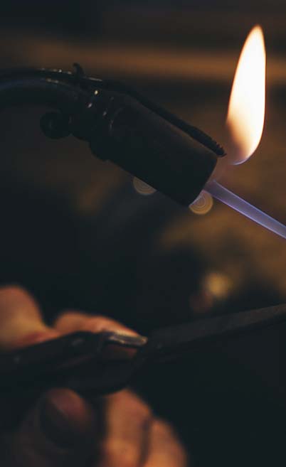 Confection anneau au chalumeau par Sébastien