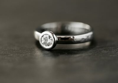 Solitaire HOFN or gris palladie diamant